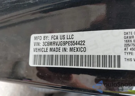 2023 Ram Promaster 3500 Cargo Van High Roof 159 Wb Ext z USA, uszkodzony, nr VIN 3C6MRVJG9PE554422